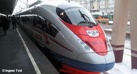 Поезд «Сапсан» на Московском вокзале Санкт-Петербурга