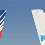 Хвосты самолетов авиакомпаний Air France и KLM