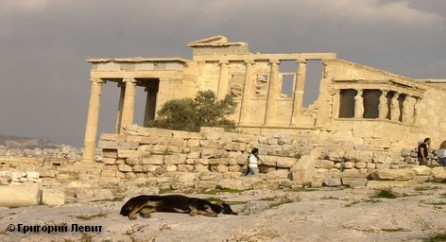 Вид на Акрополис в Афинах