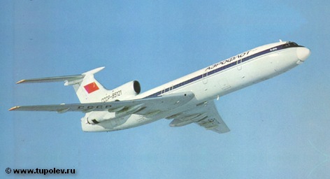 Самолет Ту-154, аналогичный тому, который потерпел крушение под Смоленском