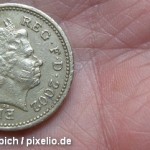 Один фунт стерлингов с изображением королевы Елизаветы II