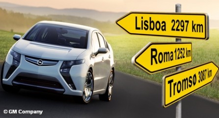 Рекламный плакат электромобиля Opel Ampera