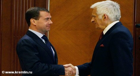 Встреча президента РФ Дмитрия Медведева с председателем Европарламента Ежи Бузеком