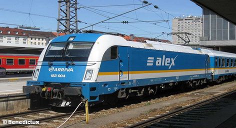 Поезд компании Arriva на вокзале Мюнхена